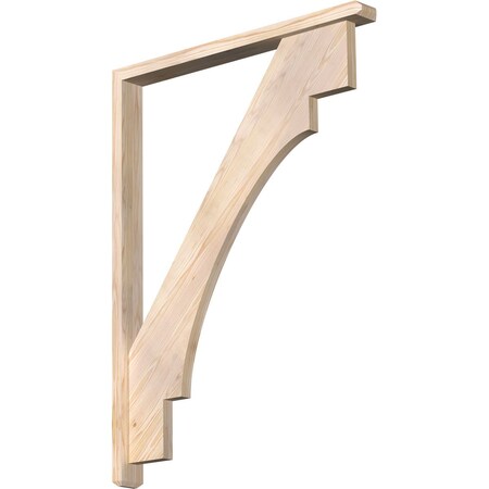 Ekena Millwork Merced Craftsman Smooth Bracket w/ Offset Brace, Douglas Fir, 3 1/2"W x 36"D x 48"H BKT0402X36X48MRC04SDF